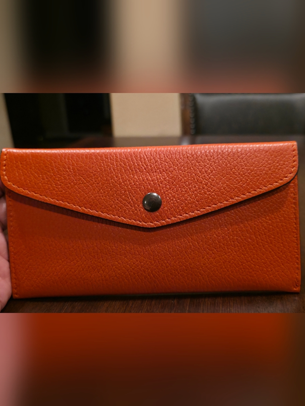 Classic Women's Envelope Wallet Clutch - Orange